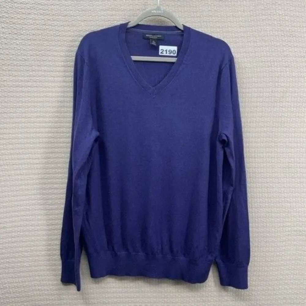 NWOT Banana Republic Luxury Blend Silk/Cotton/Cashmere V-Neck Sweater Men Size L
